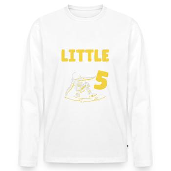 This little astronaut is 5 Planet Happy - Men's Premium Organic Long Sleeve Shirt - white - Front - Nico (187cm)