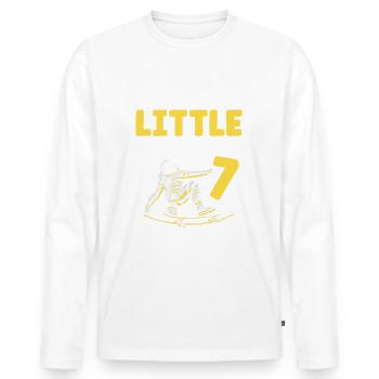 Ce petit astronaute est 7 Planet Happy - T-shirt manches longues Premium bio Homme - blanc - Devant - Nico (187cm)