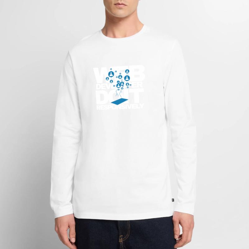 Programme de site Web Développeur Web réactif T-shirt manches longues Premium bio Homme