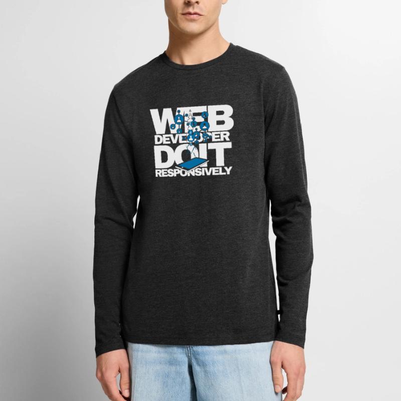 Programme de site Web Développeur Web réactif T-shirt manches longues Premium bio Homme