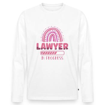 Avocat en travail Carrière professionnelle d’avocat - T-shirt manches longues Premium bio Homme - blanc - Devant - Nico (187cm)
