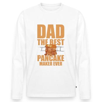 Dad the Best Pancake Maker Ever - Men's Premium Organic Long Sleeve Shirt - white - Front - Nico (187cm)