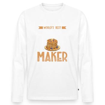 The world's best pancake maker - Men's Premium Organic Long Sleeve Shirt - white - Front - Nico (187cm)