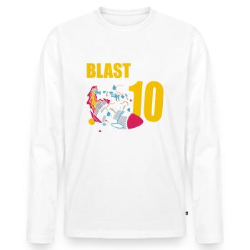 I'm 10 Astronaut Lover Spaceship Happy - Men's Premium Organic Long Sleeve Shirt - white - Front - Nico (187cm)