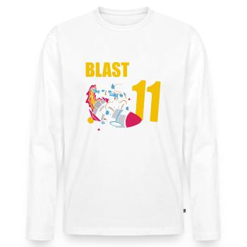 I'm 11 Astronaut Lover Spaceship Happy - Men's Premium Organic Long Sleeve Shirt - white - Front - Nico (187cm)