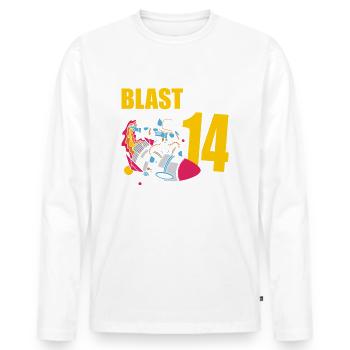 I'm 14 Astronaut Lover Spaceship Happy - Men's Premium Organic Long Sleeve Shirt - white - Front - Nico (187cm)
