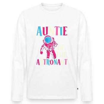 Aunt of the - Men's Premium Organic Long Sleeve Shirt - white - Front - Nico (187cm)