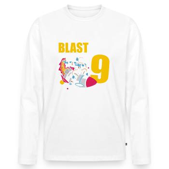 I'm 9 Astronaut Lover Spaceship Happy Birthday - Men's Premium Organic Long Sleeve Shirt - white - Front - Nico (187cm)