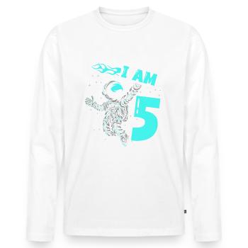 Astronauten-liebhaber-raumschiff All the best for the 5. - Men's Premium Organic Long Sleeve Shirt - white - Front - Nico (187cm)