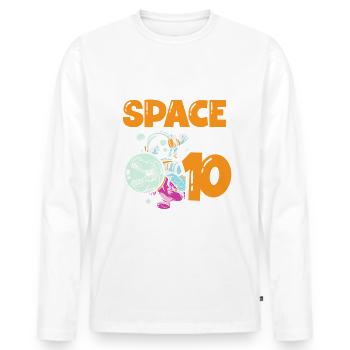 Gib Mir Etwas Platz, Ich Bin 10 Astronaut Happy - Männer Premium Bio Langarmshirt - Weiß - Vorne - Nico (187cm)