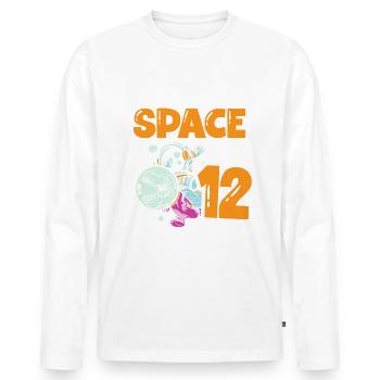 Gib Mir Etwas Platz, Ich Bin 12 Astronaut Happy - Männer Premium Bio Langarmshirt - Weiß - Vorne - Nico (187cm)
