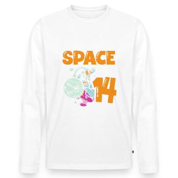 Gib Mir Etwas Platz, Ich Bin 14 Astronaut Happy - Männer Premium Bio Langarmshirt - Weiß - Vorne - Nico (187cm)