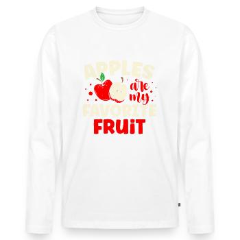 Apples are my favorite fruit lover - Men's Premium Organic Long Sleeve Shirt - white - Front - Nico (187cm)