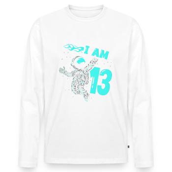 Astronaut lover spaceship All the best to the - Men's Premium Organic Long Sleeve Shirt - white - Front - Nico (187cm)