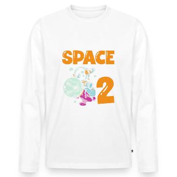 Gib Mir Etwas Platz, Ich Bin 2 Astronauten Alles - Männer Premium Bio Langarmshirt - Weiß - Vorne - Nico (187cm)
