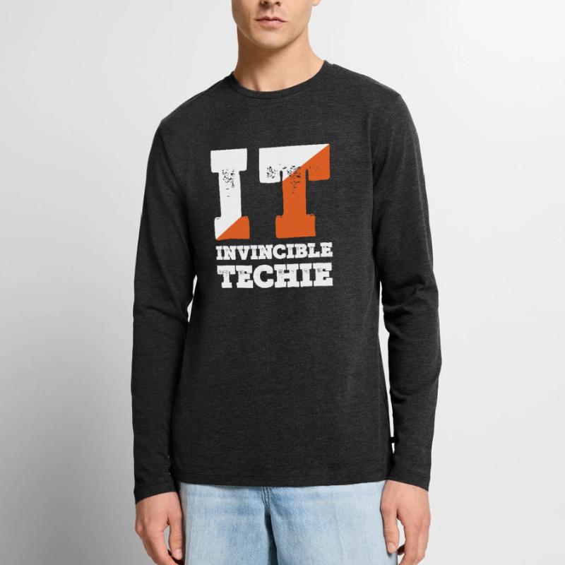 Invincible Techie Computer Programmer Tech Men's Premium Organic Long Sleeve Shirt