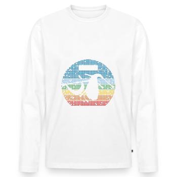 Will play for free, will stop for money - Men's Premium Organic Long Sleeve Shirt - white - Front - Nico (187cm)