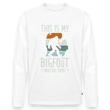 Ceci est ma chemise de chasse Bigfoot pour un - T-shirt manches longues Premium bio Homme - blanc - Devant - Nico (187cm)