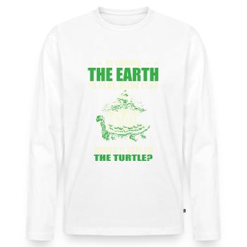 Flat Earther Verschwörungstheorie Flat Earth - Männer Premium Bio Langarmshirt - Weiß - Vorne - Nico (187cm)