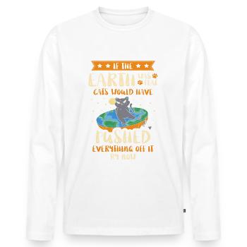 Flat Earther Verschwörungstheorie Flat Earth - Männer Premium Bio Langarmshirt - Weiß - Vorne - Nico (187cm)