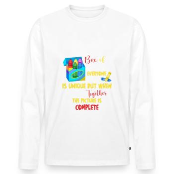Crayon Lover Color Artist Coloring Art Teacher - T-shirt manches longues Premium bio Homme - blanc - Devant - Nico (187cm)