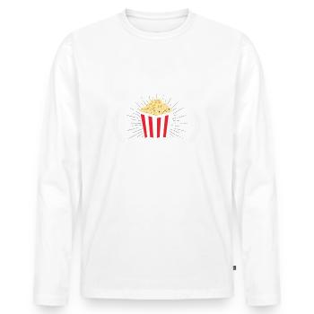 Ich Bin Nur Für Den - Männer Premium Bio Langarmshirt - Weiß - Vorne - Nico (187cm)