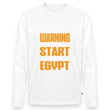 Peut spontanément commencer à parler de l’Egypte - T-shirt manches longues Premium bio Homme - blanc - Devant - Nico (187cm)