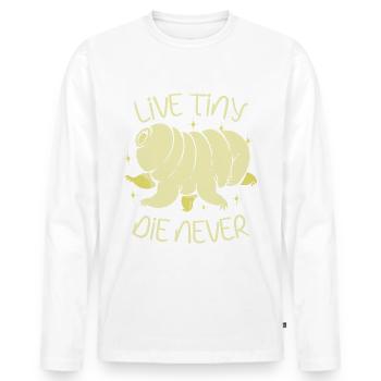 Live Tiny The Never Science Lover Tardigrades - T-shirt manches longues Premium bio Homme - blanc - Devant - Nico (187cm)