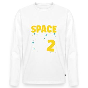 Gib Mir Etwas Platz, Ich Bin 2 Astronauten Alles - Männer Premium Bio Langarmshirt - Weiß - Vorne - Nico (187cm)