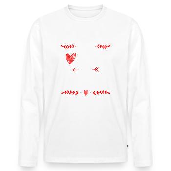 You will forever be my Valentine's Day - Men's Premium Organic Long Sleeve Shirt - white - Front - Nico (187cm)
