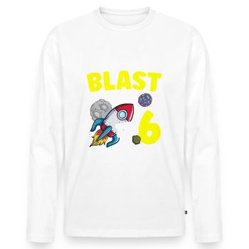 Je suis 6ème scientifique - T-shirt manches longues Premium bio Homme - blanc - Devant - Nico (187cm)