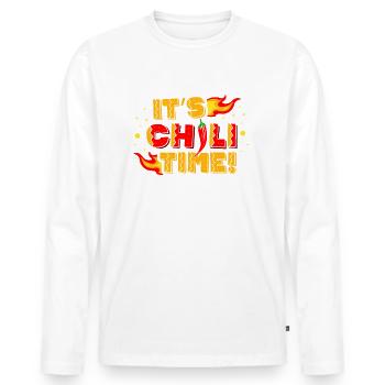 C’est Chili Time Saveur de nourriture épicée Chili Lover - T-shirt manches longues Premium bio Homme - blanc - Devant - Nico (187cm)