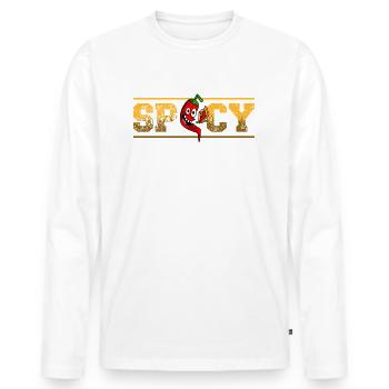 Spicy Food Flavor Spice Chili Lover - Men's Premium Organic Long Sleeve Shirt - white - Front - Nico (187cm)