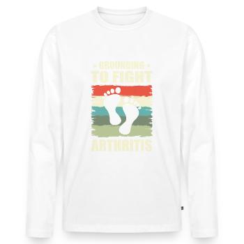 Erdung Zur Bekämpfung Der Arthritis Warrior - Männer Premium Bio Langarmshirt - Weiß - Vorne - Nico (187cm)