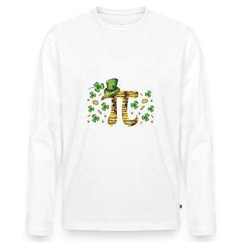 Heureux d’avoir un professeur de mathématiques Saint-Patrick - T-shirt manches longues Premium bio Homme - blanc - Devant - Nico (187cm)