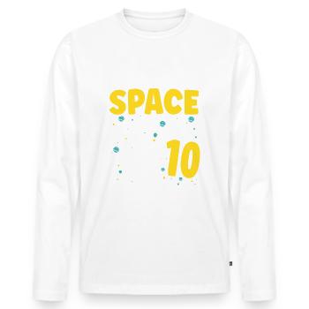 Gib Mir Etwas Platz, Ich Bin 10 Astronaut Happy - Männer Premium Bio Langarmshirt - Weiß - Vorne - Nico (187cm)