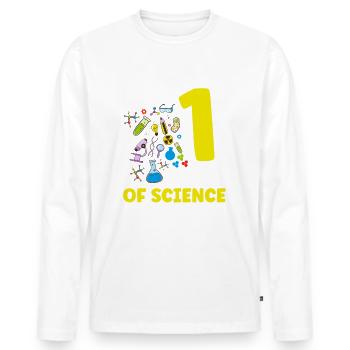 Es Ist Mein 1-jähriger - Männer Premium Bio Langarmshirt - Weiß - Vorne - Nico (187cm)