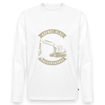 Bagger Baggerführer Baustelle Bauarbeiter für - Männer Premium Bio Langarmshirt - Weiß - Vorne - Nico (187cm)