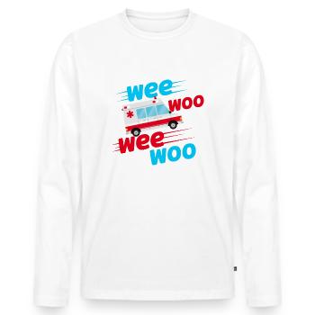 Wee Woo Wee Woo Krankenwagen Techniker Sanitäter - Männer Premium Bio Langarmshirt - Weiß - Vorne - Nico (187cm)