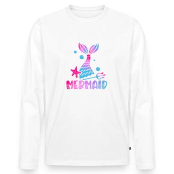 Mermaid Mama Mermaid Lovers - T-shirt manches longues Premium bio Homme - blanc - Devant - Nico (187cm)