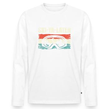 Ski-ya Später Skibrille Skifahren Liebhaber Eisski - Männer Premium Bio Langarmshirt - Weiß - Vorne - Nico (187cm)