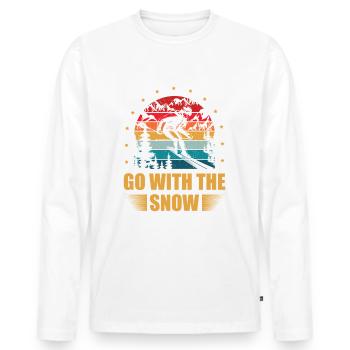 Go ice skiing with the snowski lover - Men's Premium Organic Long Sleeve Shirt - white - Front - Nico (187cm)