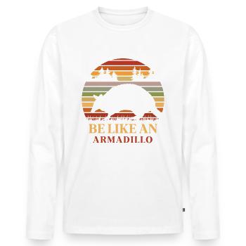 Soyez comme un animal murmure de tatou - T-shirt manches longues Premium bio Homme - blanc - Devant - Nico (187cm)