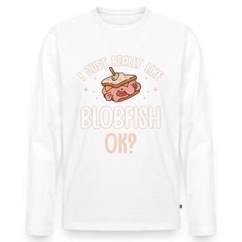 Blobfish Lover Poisson d’eau profonde Animal laid - T-shirt manches longues Premium bio Homme - blanc - Devant - Nico (187cm)
