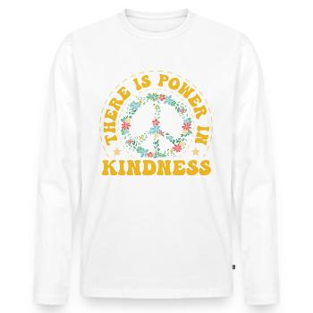 There is strength in kindness, inspiration, - Men's Premium Organic Long Sleeve Shirt - white - Front - Nico (187cm)