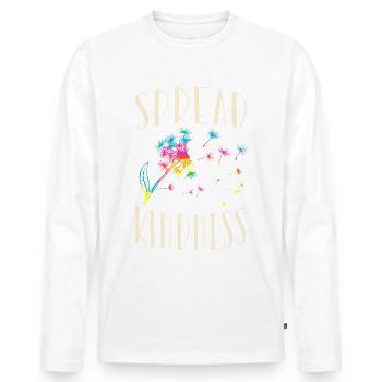 Spread kindness inspiration - Men's Premium Organic Long Sleeve Shirt - white - Front - Nico (187cm)