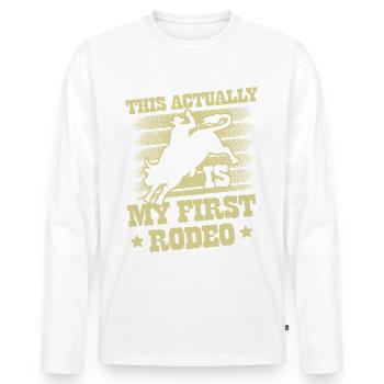 Bull Rider Bull Riding Western Rodeo Cowboy - Men's Premium Organic Long Sleeve Shirt - white - Front - Nico (187cm)