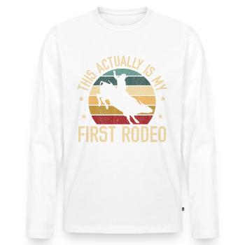 Bull Rider Bull Riding Western Rodeo Cowboy - Men's Premium Organic Long Sleeve Shirt - white - Front - Nico (187cm)
