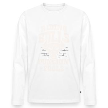 Bull Rider Bull Riding Western Rodeo Cowboy - T-shirt manches longues Premium bio Homme - blanc - Devant - Nico (187cm)