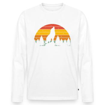 Cette fille aime les loups animal loup-garou loup - T-shirt manches longues Premium bio Homme - blanc - Devant - Nico (187cm)